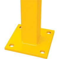 Corner Post for Light-Duty Guard Rails, Steel, 42" H, Safety Yellow Maritime Industrial Rubber