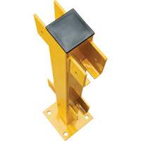 In-Line Post for Light-Duty Guard Rails, Steel, 42" H, Safety Yellow Maritime Industrial Rubber