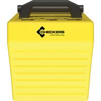 Cale de roue ultra-robuste pour l'exploitation mini&egrave;re Checkers Safety, PEHD, Jaune, 14-1/2" la x 17-1/2" p x 16" h Maritime Industrial Rubber
