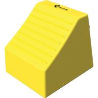 Cale de roue ultra-robuste pour l'exploitation mini&egrave;re Checkers Safety sans support, PEHD, Jaune, 14-1/2" la x 17-1/2" p x 16" h Maritime Industrial Rubber