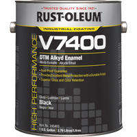 Peinture d&eacute;mail DMT alkyde V7400 System 340 &agrave; haut rendement, Noir, Tr&egrave;s brillant, Gallon Maritime Industrial Rubber