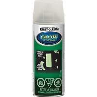 Specialty Glow-in-the-Dark Paint, Aerosol Can, Clear Maritime Industrial Rubber