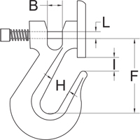 Clevis Grab Hook with Latch - Grade 70 Maritime Industrial Rubber