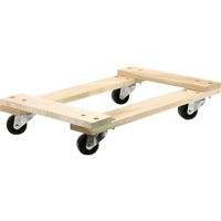 Wood Dollies - Medium-Duty, Polyolefin Wheels, 900 lbs. Capacity, 18" W x 24" D x 7" H Maritime Industrial Rubber