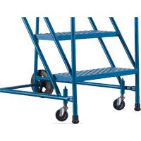 Escabeau roulant certifi&eacute; par la CSA, 5 marches, Largeur de la marche 22", Hauteur de la plateforme 46", Acier Maritime Industrial Rubber