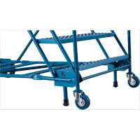 Escabeau roulant certifi&eacute; CSA avec marche verrouillable, 8 marches, Largeur de la marche 30", Hauteur de la plateforme 72", Acier Maritime Industrial Rubber