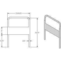 24" Chrome Handle for Platform Truck Maritime Industrial Rubber