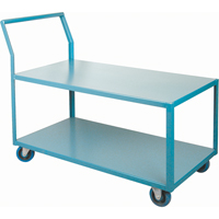Chariots Surbaiss&eacute;s Robustes, 2 niveaux, 24" la x 48" p x 40" h, 1200 lb Cap Maritime Industrial Rubber
