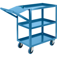 Order Picking Carts, 36" H x 18" W x 46" D, 3 Shelves, 1200 lbs. Capacity Maritime Industrial Rubber