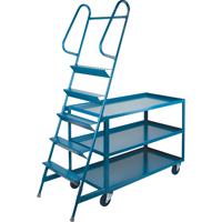 Stock Picking Carts, Steel, 24" W x 64" D, 3 Shelves, 1200 lbs. Capacity Maritime Industrial Rubber