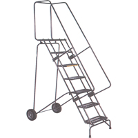 &eacute;chelles mobiles Fold-N-Store, 5 marches, Perfor&eacute;, Hauteur 50" Maritime Industrial Rubber