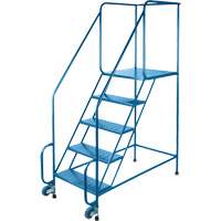 Tilt-N-Roll Ladders, Steel, 6 Steps, 22" Wide, 24" D x 56" H Top Step Maritime Industrial Rubber