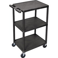 Utility Cart, 3 Tiers, 18" x 40" x 24", 400 lbs. Capacity Maritime Industrial Rubber