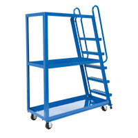 Stock Picking Cart, Steel, 21-7/8" W x 56-1/8" D, 3 Shelves, 1000 lbs. Capacity Maritime Industrial Rubber