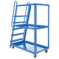 Stock Picking Cart, Steel, 27-7/8" W x 56-1/8" D, 3 Shelves, 1000 lbs. Capacity Maritime Industrial Rubber