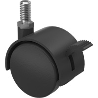 Roulette &agrave; roue double (s&eacute;ries 300/400), Pivotant avec frein, Diam&egrave;tre 2" (51 mm), Capacit&eacute; 75 lb (34 kg) Maritime Industrial Rubber
