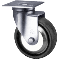 Roulette robuste, Pivotant, 4" (101,6 mm), N&eacute;opr&egrave;ne, 500 lb (227 kg) Maritime Industrial Rubber