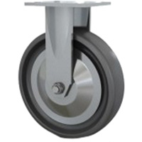 Roulette robuste, Fixe, 8" (203,2 mm), Elastom&egrave;re dur, 1000 lb (453,6 kg) Maritime Industrial Rubber