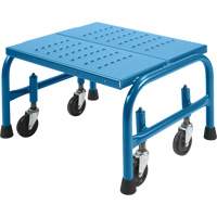 Rolling Step Stand 20 X 16 X 12, 1 Steps, 18" Step Width, 12" Platform Height, Steel Maritime Industrial Rubber