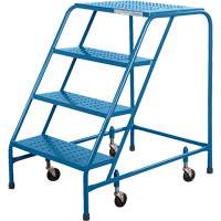 CSA Rolling Step Ladder, 4 Steps, 22" Step Width, 37" Platform Height, Steel Maritime Industrial Rubber