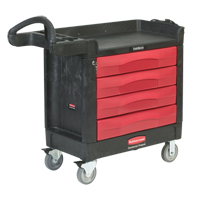 Trademaster Mobile Cabinets & Work Centres, 4 Drawers, 40-5/8" L x 18-7/8" W x 38-3/8" H, Black Maritime Industrial Rubber