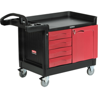 Trademaster Mobile Cabinets & Work Centres, 4 Drawers, 49" L x 26-1/4" W x 38" H, Black Maritime Industrial Rubber