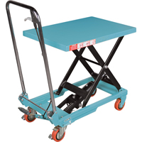 Heavy-Duty Hydraulic Scissor Lift Table, 27-1/2" L x 17-3/4" W, Steel, 330 lbs. Capacity Maritime Industrial Rubber