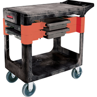 Maintenance Tool Cart, 2 Drawers, 38" L x 19-1/4" W x 33-3/8" H, Black Maritime Industrial Rubber