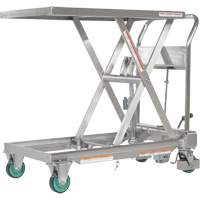 Hydraulic Scissor Lift Table, 31-1/2" L x 19-1/2" W, Stainless Steel, 550 lbs. Capacity Maritime Industrial Rubber