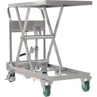 Hydraulic Scissor Lift Table, 31-1/2" L x 19-1/2" W, Stainless Steel, 550 lbs. Capacity Maritime Industrial Rubber