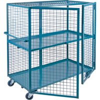 Wire Mesh Truck, 2 Tiers, 39" L x 26" W x 62.5" H, 1200 lbs. Cap. Maritime Industrial Rubber