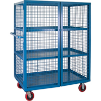 Wire Mesh Truck, 3 Tiers, 51" L x 32" W x 62.5" H, 2400 lbs. Cap. Maritime Industrial Rubber