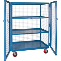 Wire Mesh Truck, 3 Tiers, 51" L x 32" W x 62.5" H, 2400 lbs. Cap. Maritime Industrial Rubber