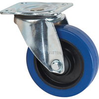 Blue Caster, Swivel, 5" (127 mm), Rubber, 400 lbs. (181 kg.) Maritime Industrial Rubber