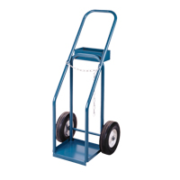 Gas Cylinder Carts, Semi-Pneumatic Wheels, 12" W x 10" L Base, 400 lbs. Maritime Industrial Rubber