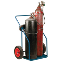 Gas Cylinder Carts, Rubber Wheels, 13" W x 25" L Base, 1000 lbs. Maritime Industrial Rubber