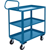 Ergonomic Shelf Truck, 800 lbs. Capacity, Steel, 26" W x 37" H x 38" D, Lip Up Maritime Industrial Rubber