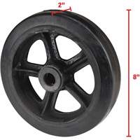 Roue en caoutchouc moul&eacute;, 8" (203 mm) dia. x 2" (51 mm) la, Capacit&eacute; de 400 lb (181 kg) Maritime Industrial Rubber