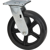 Roulette moul&eacute;, Pivotant, 8" (203,2 mm), Caoutchouc, 660 lb (299 kg) Maritime Industrial Rubber