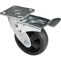 Hi-Temp Caster, Swivel with Brake, 6" (152.4 mm), Nylon, 880 lbs. (399 kg.) Maritime Industrial Rubber