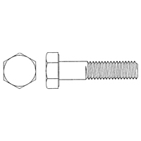 Vis d'assemblage &agrave; t&ecirc;te hexagonale, 1/2"-13 dia., 1" lo, Ordinaire, Cors&eacute;, Grade 5 Maritime Industrial Rubber