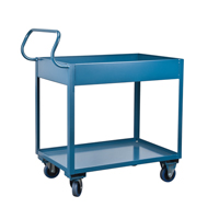 Deep Lipped Service Cart, 2 Tiers, 24" W x 47" H x 36" D, 1200 lbs. Capacity Maritime Industrial Rubber