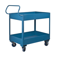 Deep Lipped Service Cart, 2 Tiers, 24" W x 47" H x 36" D, 1200 lbs. Capacity Maritime Industrial Rubber