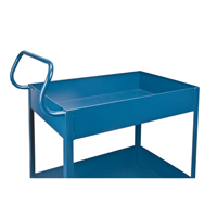 Deep Lipped Service Cart, 2 Tiers, 24" W x 47" H x 36" D, 1200 lbs. Capacity Maritime Industrial Rubber