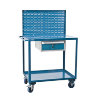 Mobile Service Cart, 2 Tiers, 24" W x 57" H x 40" D, 1200 lbs. Capacity Maritime Industrial Rubber