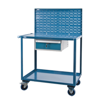 Mobile Service Cart, 2 Tiers, 24" W x 57" H x 40" D, 1200 lbs. Capacity Maritime Industrial Rubber
