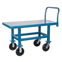Chariots &agrave; plateforme sur&eacute;lev&eacute;e, 48" lo x 24" la x Capacit&eacute; 2000 lb, Roues en Nylon Maritime Industrial Rubber