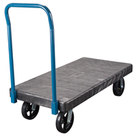 Plastic Platform Trucks, 60" L x 30" W, 2000 lbs. Cap., Mold-on Rubber Wheels Maritime Industrial Rubber