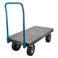 Plastic Platform Truck, 60" L x 30" W, 900 lbs. Cap., Flat Free Wheels Maritime Industrial Rubber