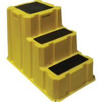Nestable Industrial Step Stools, 3 Steps, 42" x 25-3/4" x 29" High Maritime Industrial Rubber